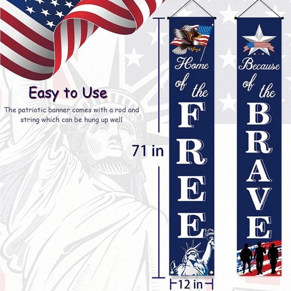 🇺🇸Home Of The Free Because Of The Brave Oxford Cloth Double Banners! - Picture 2 of 5